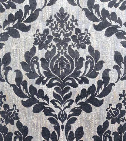 Faversham Wallpaper by 1838 Wallcoverings Charcoal Black