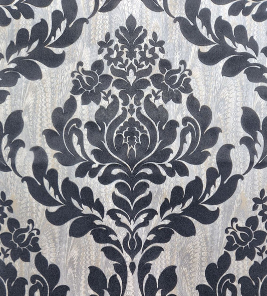 Faversham Wallpaper by 1838 Wallcoverings Charcoal Black