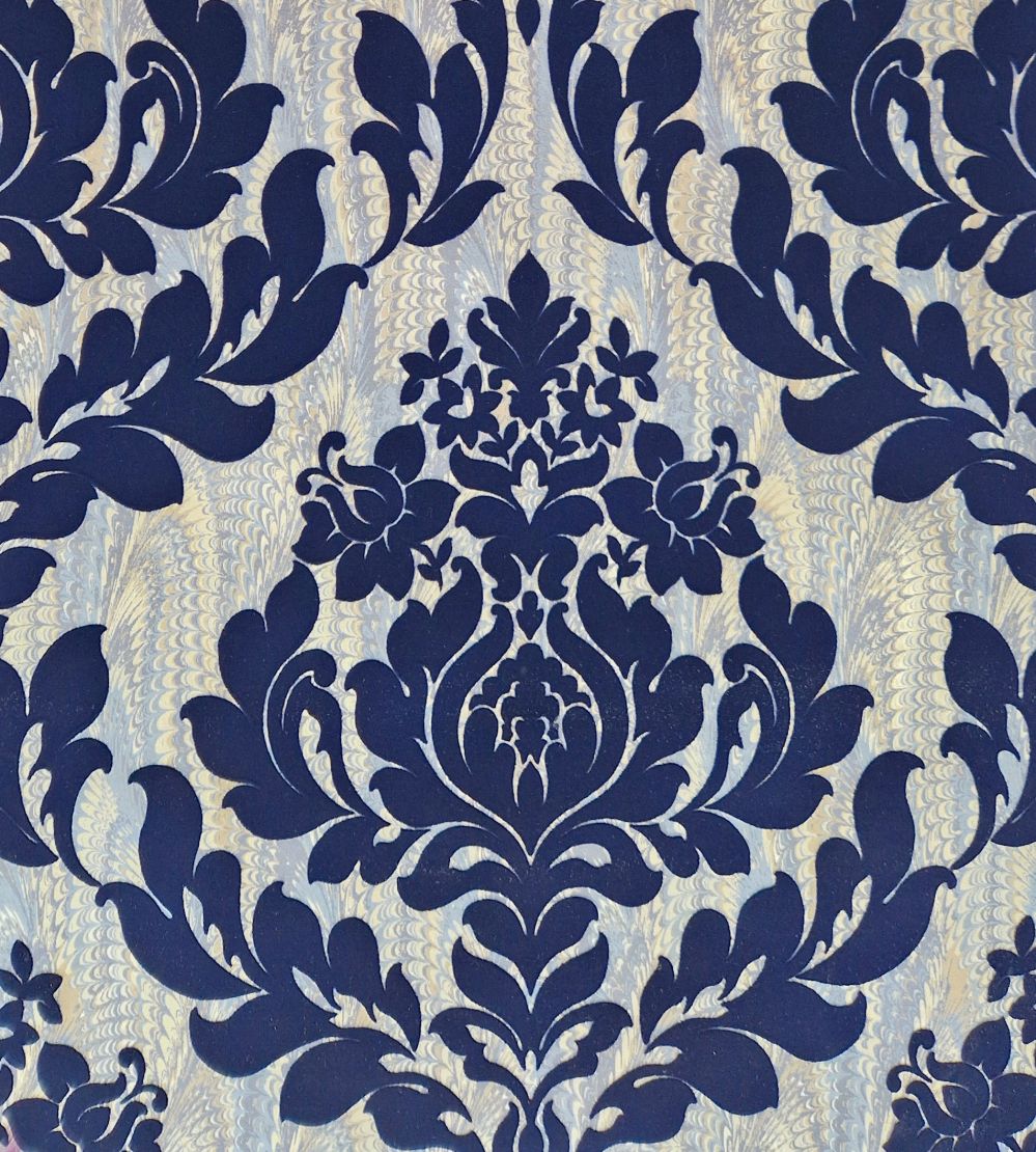 Faversham Wallpaper by 1838 Wallcoverings Navy Blue