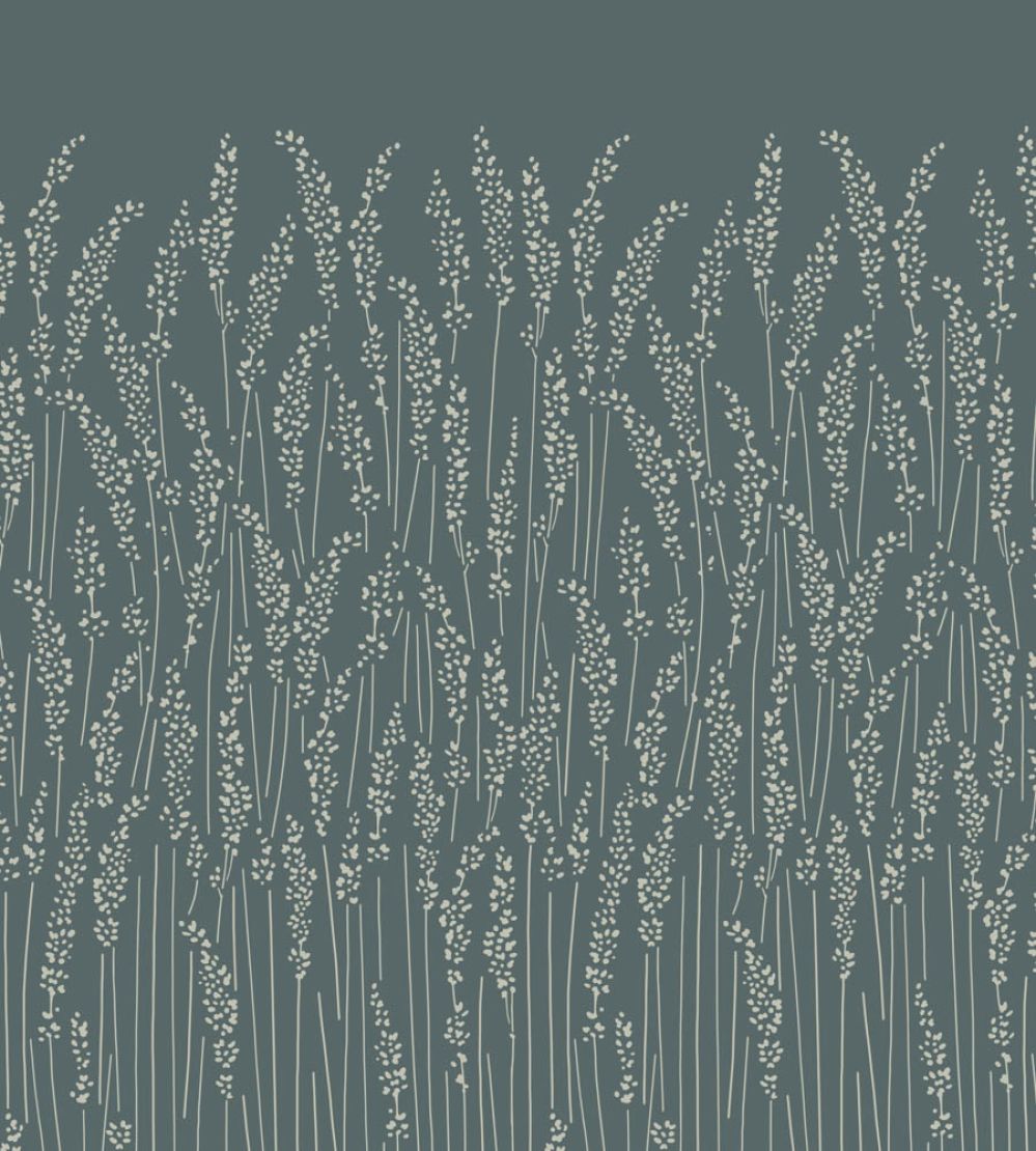 Feather Grass Mural by Farrow & Ball Inchyra Blue / Mizzle