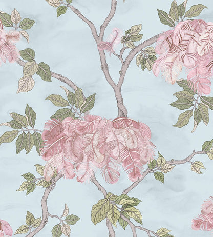 Feather Palm Wallpaper by Brand McKenzie Sky Blue