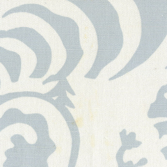 Ferns Uni Seas Foam on White fabric by Alan Campbell