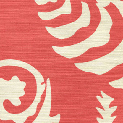 Ferns Uni Reverse Coral fabric by Alan Campbell