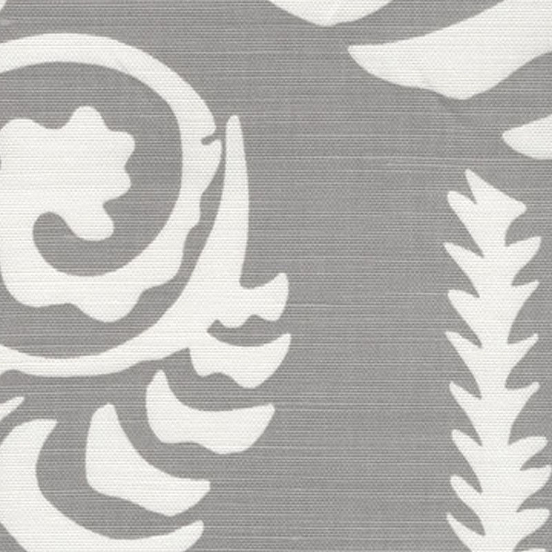 Ferns Uni Reverse Medium Gray fabric by Alan Campbell