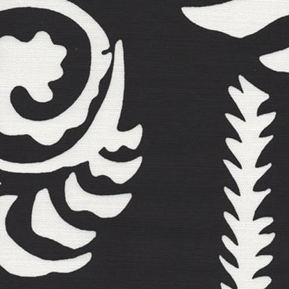 Ferns Uni Reverse Black fabric by Alan Campbell