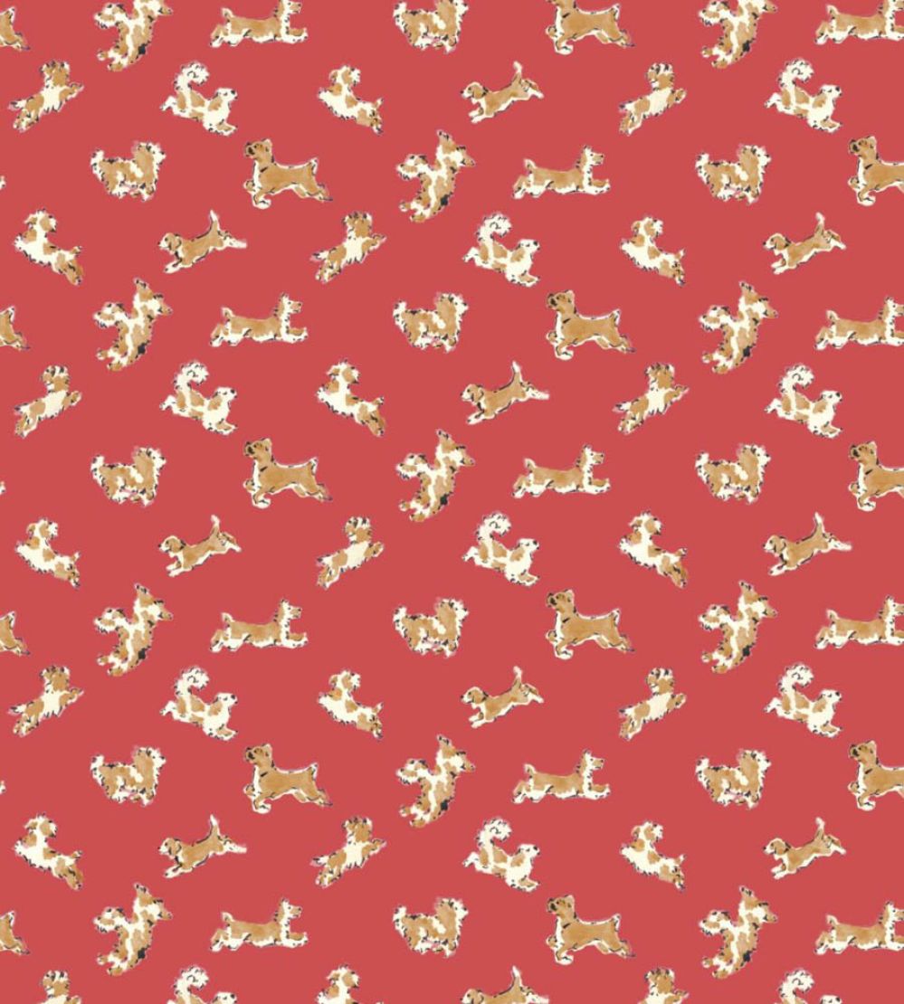 Fete De Chien Wallpaper by Scalamandre Chili Pepper And Tawny