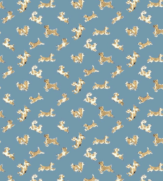Fete De Chien Wallpaper by Scalamandre Denim And Tan
