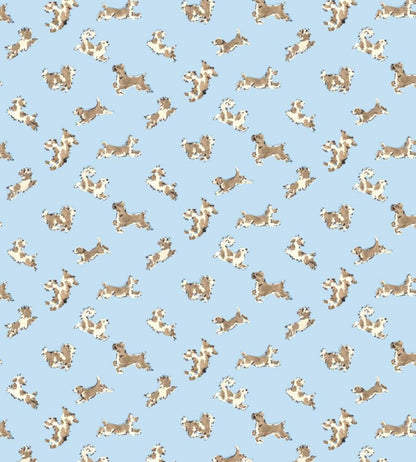 Fete De Chien Wallpaper by Scalamandre Light Blue And Suede