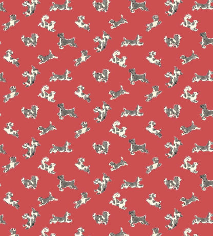 Fete De Chien Wallpaper by Scalamandre Red Pepper And Charcoal