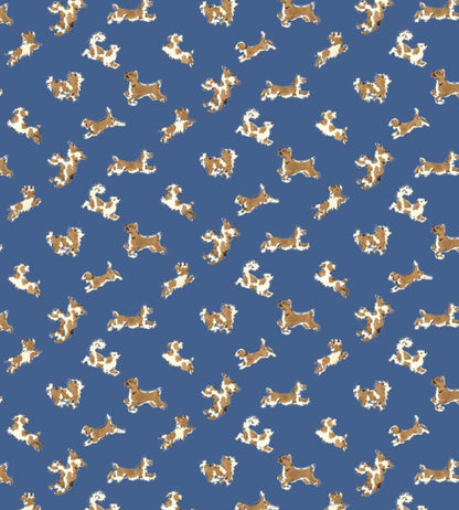 Fete De Chien Wallpaper by Scalamandre Royal Blue And Caramel
