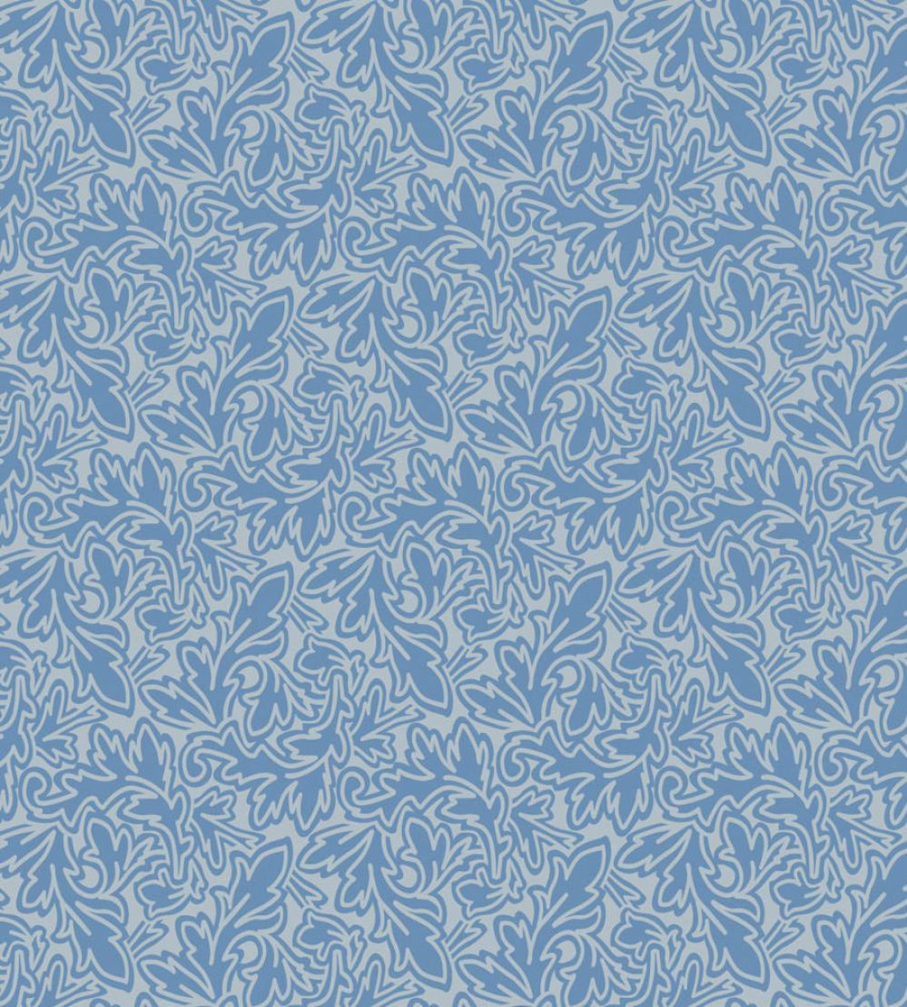 Feuille Wallpaper by Farrow & Ball Parma Gray / Cooks Blue
