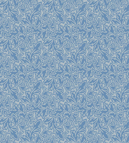 Feuille Wallpaper by Farrow & Ball Parma Gray / Cooks Blue