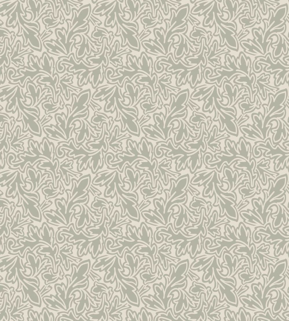 Feuille Wallpaper by Farrow & Ball School House White / Blue Gray