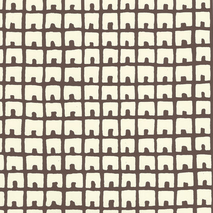 Fez Background Brown on Off White wallpaper by China Seas