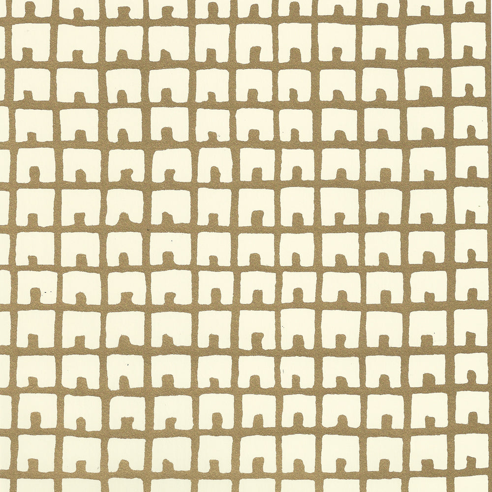 Fez Background Gold Metallic Off White wallpaper by China Seas