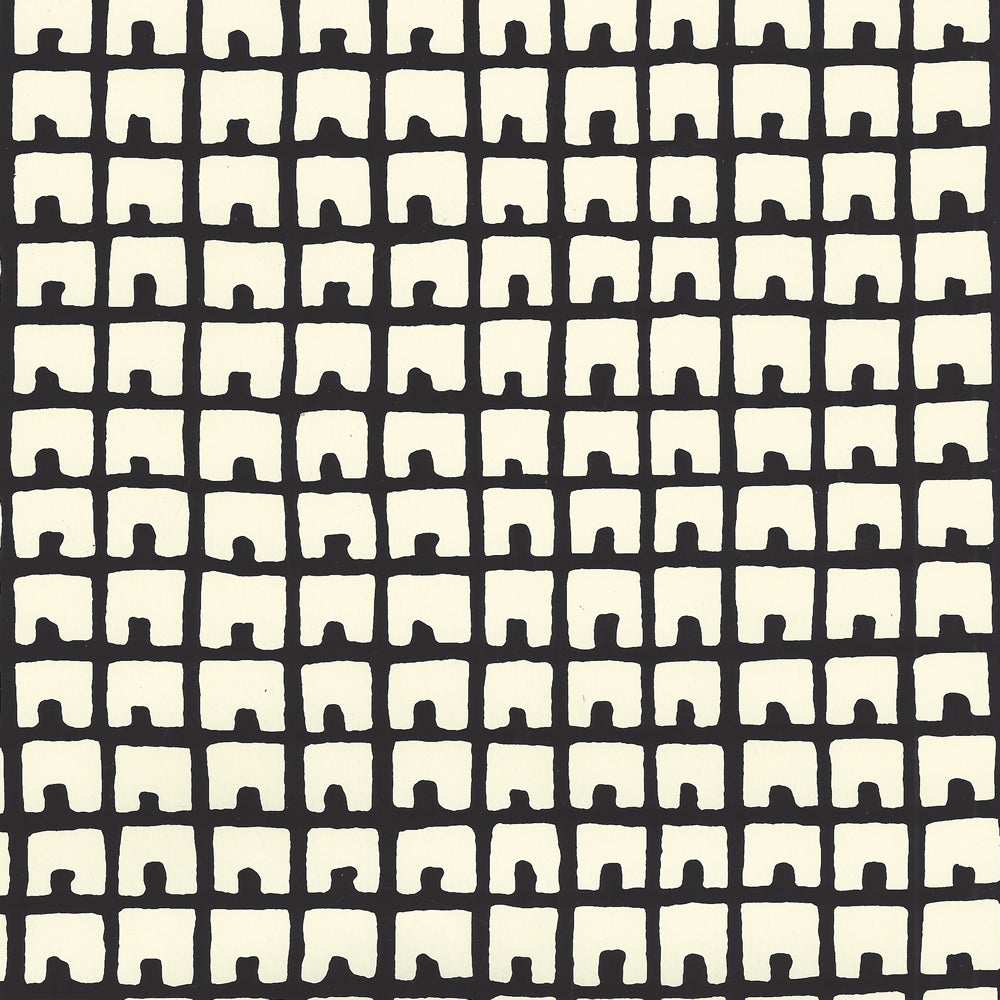 Fez Background Black on Off White wallpaper by China Seas