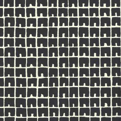 Fez II Black on Off White wallpaper by China Seas