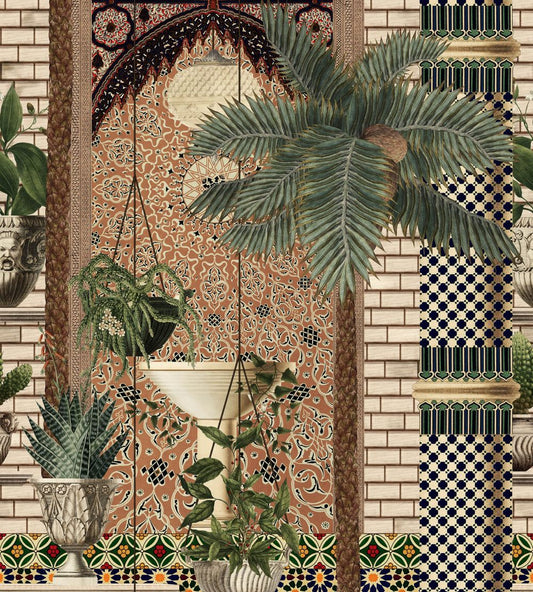 Fez Medina Mural by MINDTHEGAP Green/Taupe