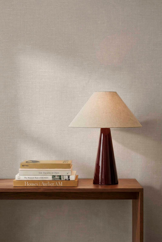 Fibrae-I contract wallcovering by Coordonné in Beige/Nude 64935001, shown in a styled room