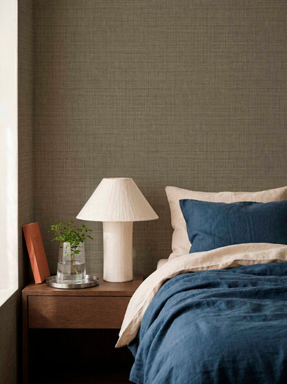 Fibrae-III contract wallcovering by Coordonné in Brown 64945108, shown in a styled room