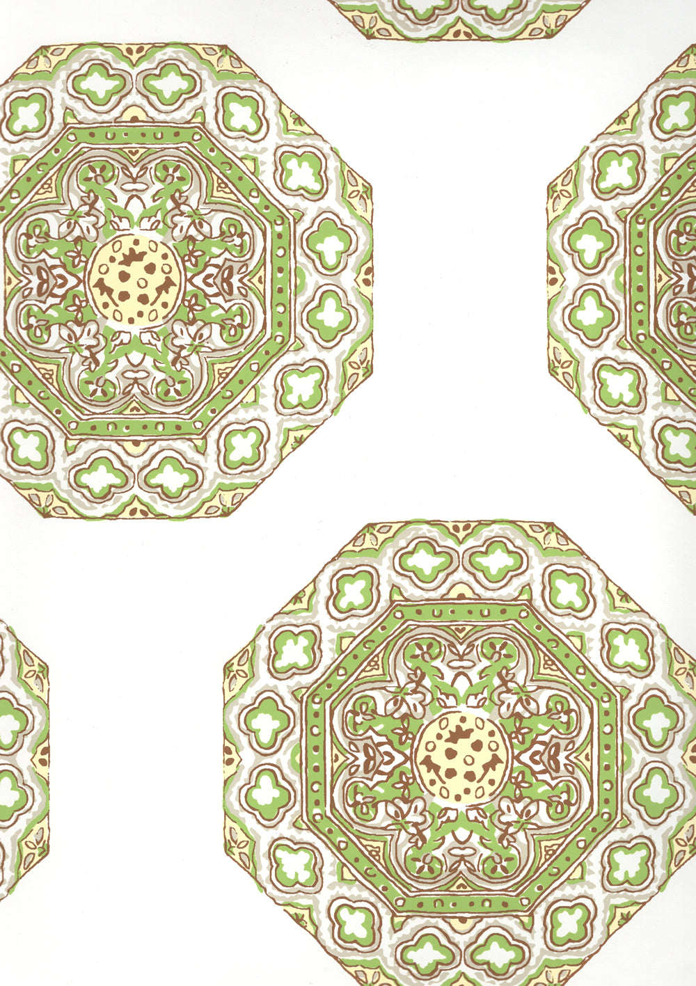 Medallion Fig Cream on White Vinyl wallpaper by Home Couture