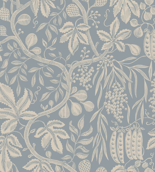 Fig Garden Wallpaper by Sandberg Misty Blue