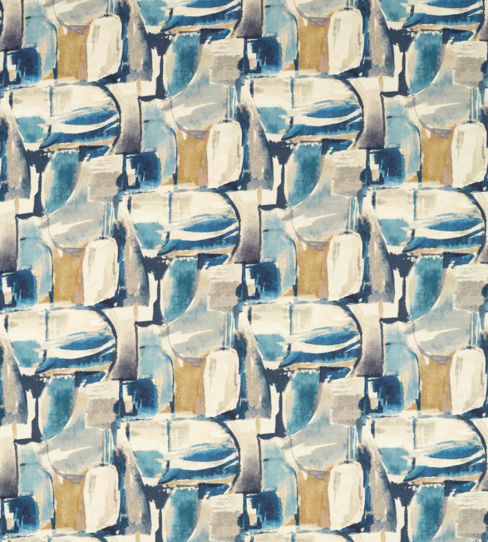 Figura Fabric by Clarke & Clarke Denim/Linen
