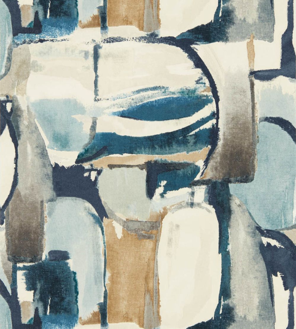Figura Wallpaper by Clarke & Clarke Denim/Linen