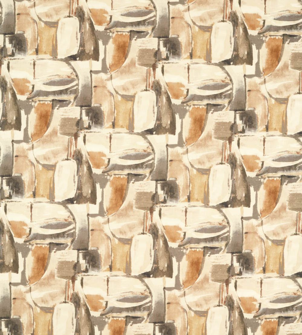 Figura Fabric by Clarke & Clarke Linen/Charcoal