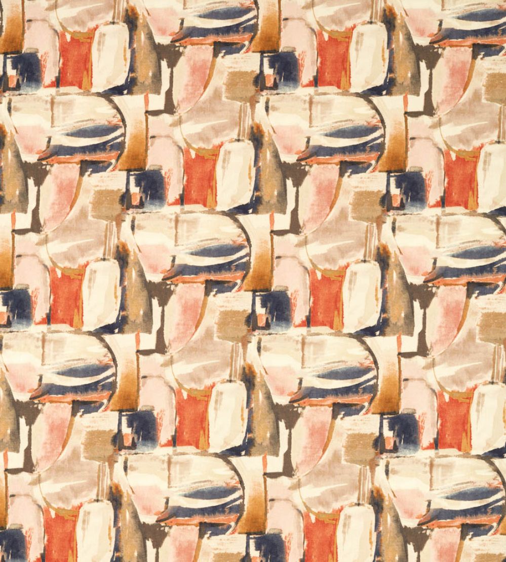 Figura Fabric by Clarke & Clarke Midnight/Spice