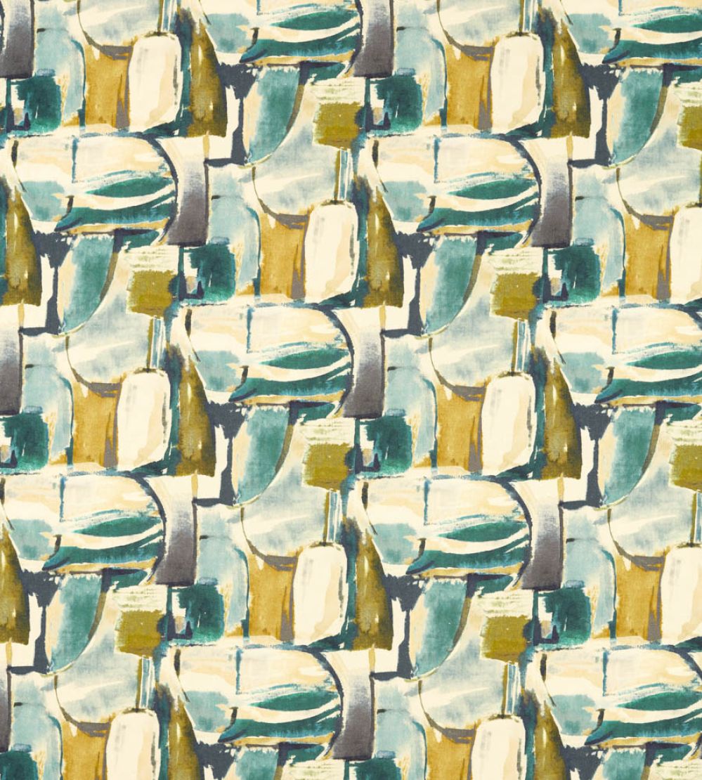 Figura Fabric by Clarke & Clarke Teal/Mineral