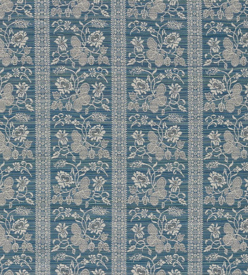 Filigree Bellagio Stripe Fabric by Zoffany Azure