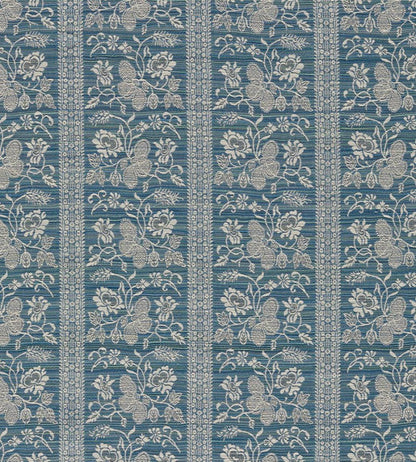Filigree Bellagio Stripe Fabric by Zoffany Azure