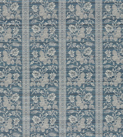 Filigree Bellagio Stripe Fabric by Zoffany Blue Stone