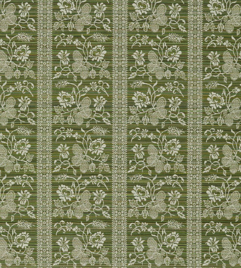 Filigree Bellagio Stripe Fabric by Zoffany Evergreen