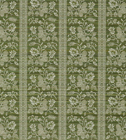 Filigree Bellagio Stripe Fabric by Zoffany Evergreen