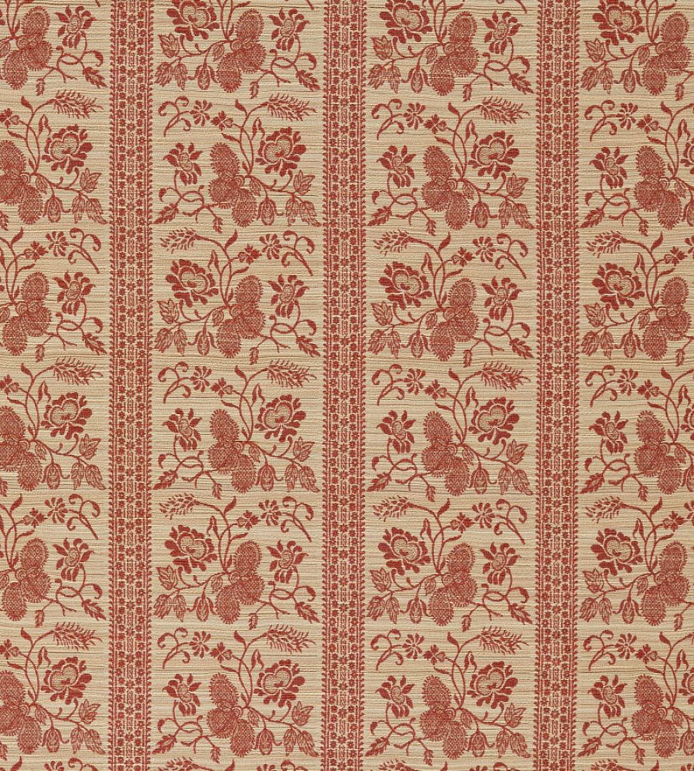 Filigree Bellagio Stripe Fabric by Zoffany Sandstone/Russet