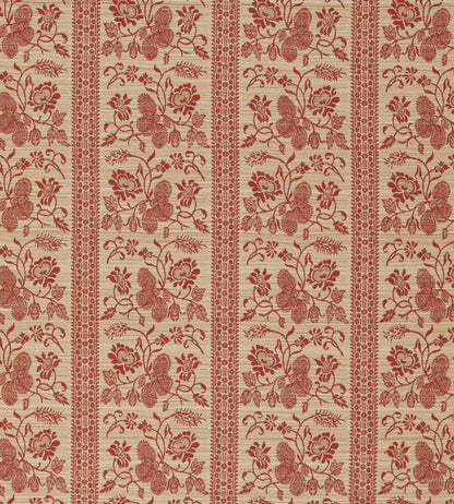 Filigree Bellagio Stripe Fabric by Zoffany Sandstone/Russet
