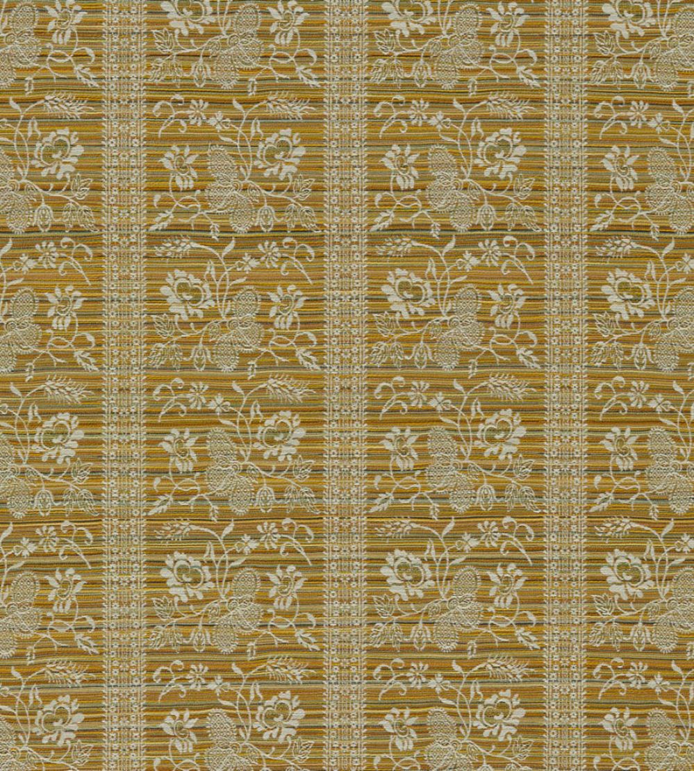 Filigree Bellagio Stripe Fabric by Zoffany Silk Yellow