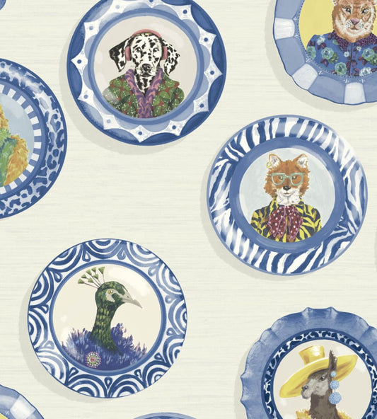 Fine China Wallpaper by Brand McKenzie Blue & White