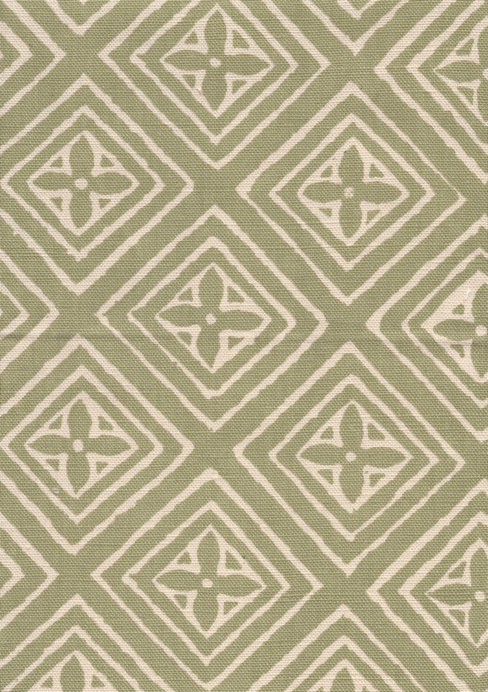 Fiorentina Celadon on White fabric by China Seas