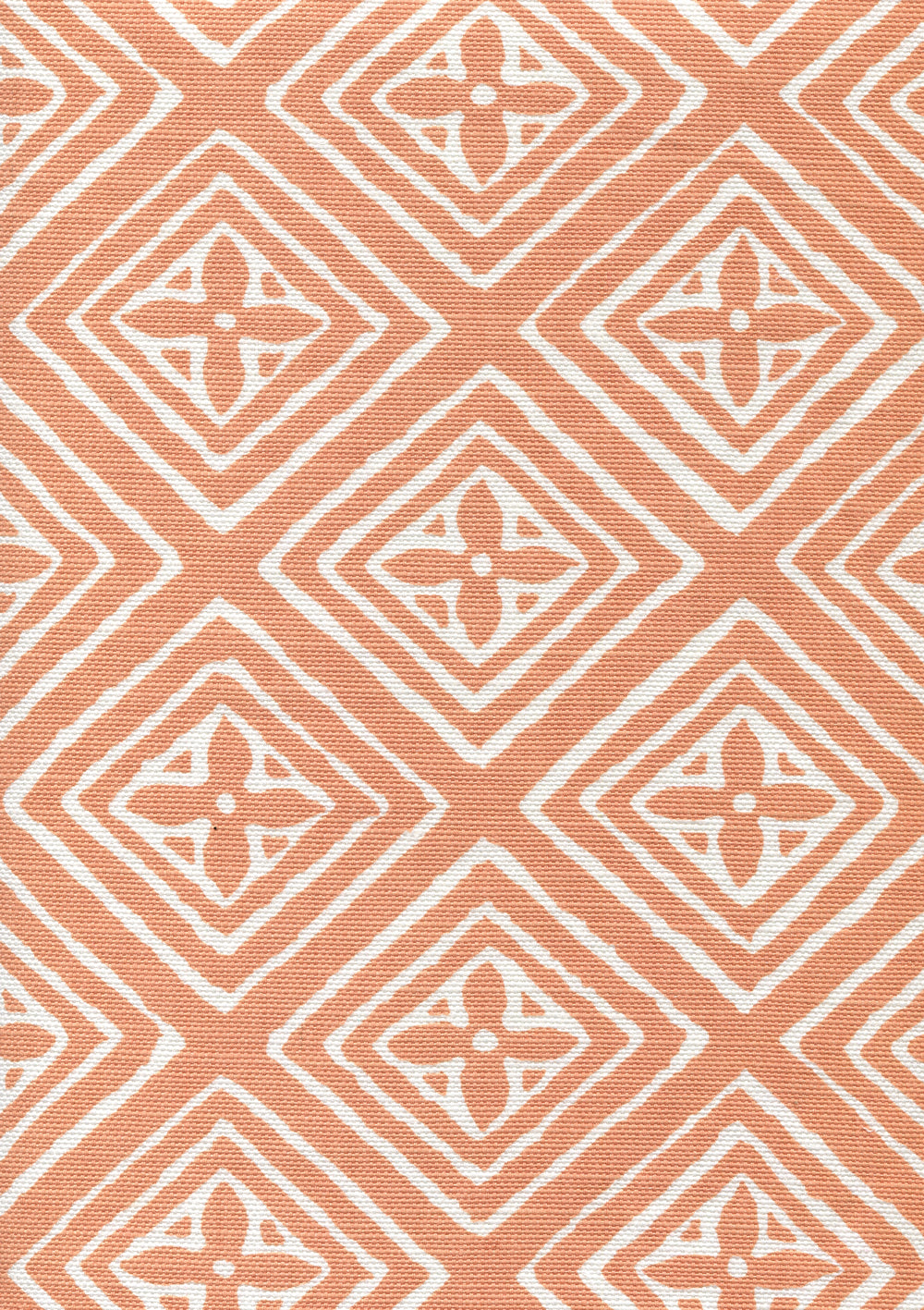 Fiorentina Terracotta on White fabric by China Seas