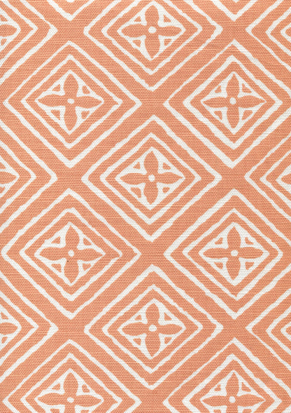 Fiorentina Terracotta on White fabric by China Seas