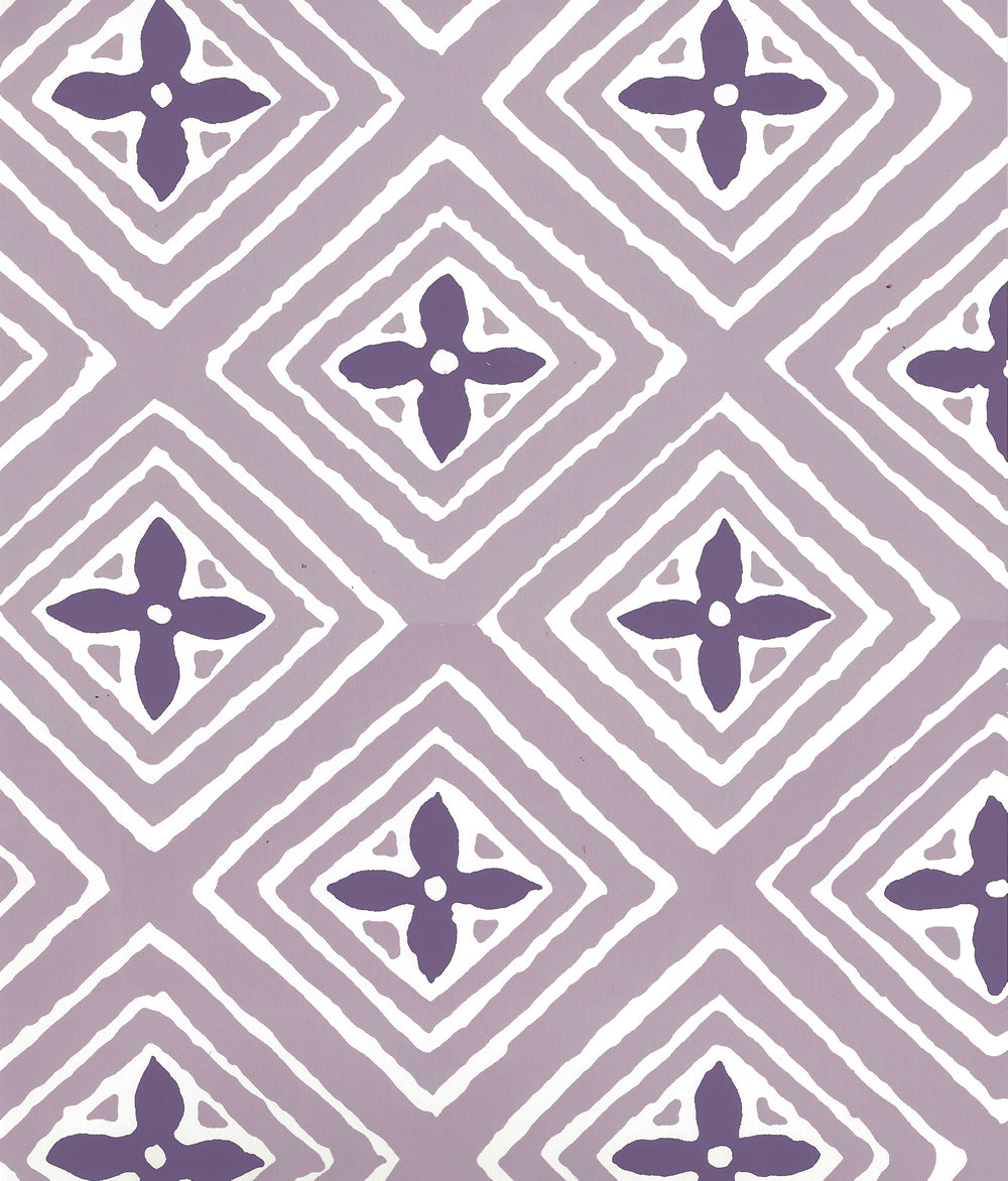 Fiorentina Two Color Lavender Purple on Almost White wallpaper by China Seas