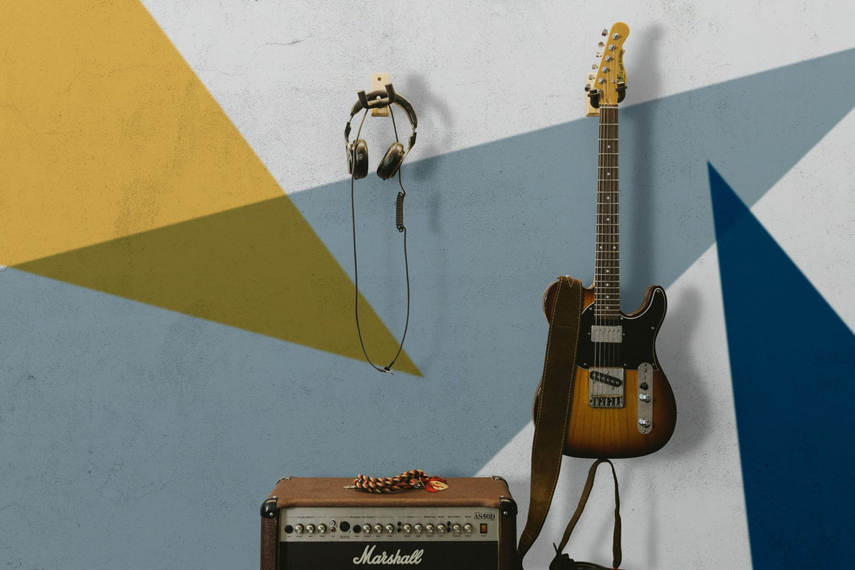 Flash mural by Coordonné in Mustard, shown in a styled room