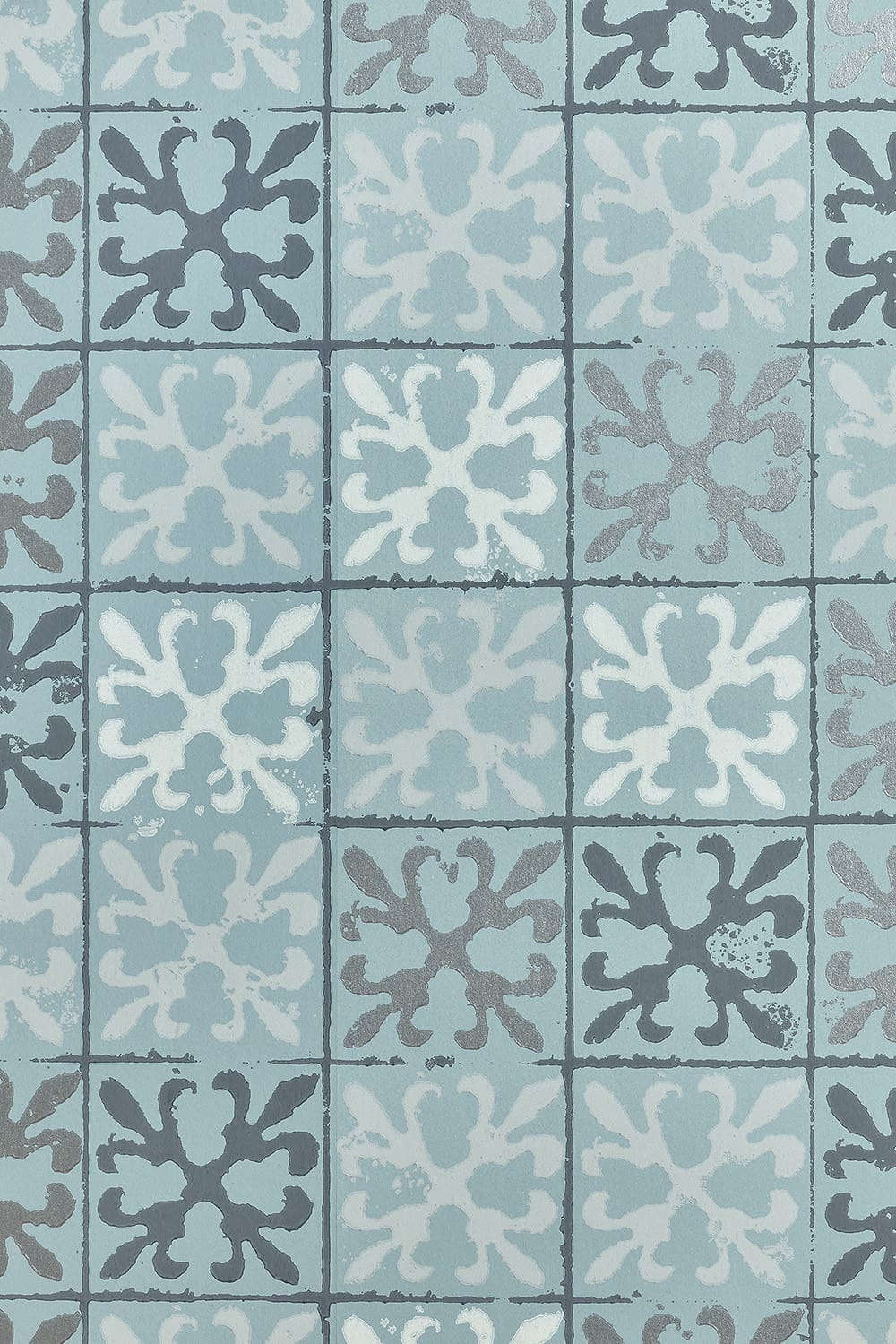 Fleur de Lys Tile Wallpaper by Barneby Gates Canteen Blue