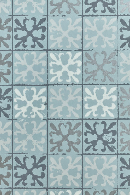 Fleur de Lys Tile Wallpaper by Barneby Gates Canteen Blue