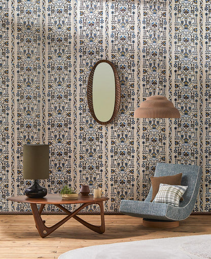 Fleurs de Givre Wallpaper by Pierre Frey shown in a room setting (view 1)