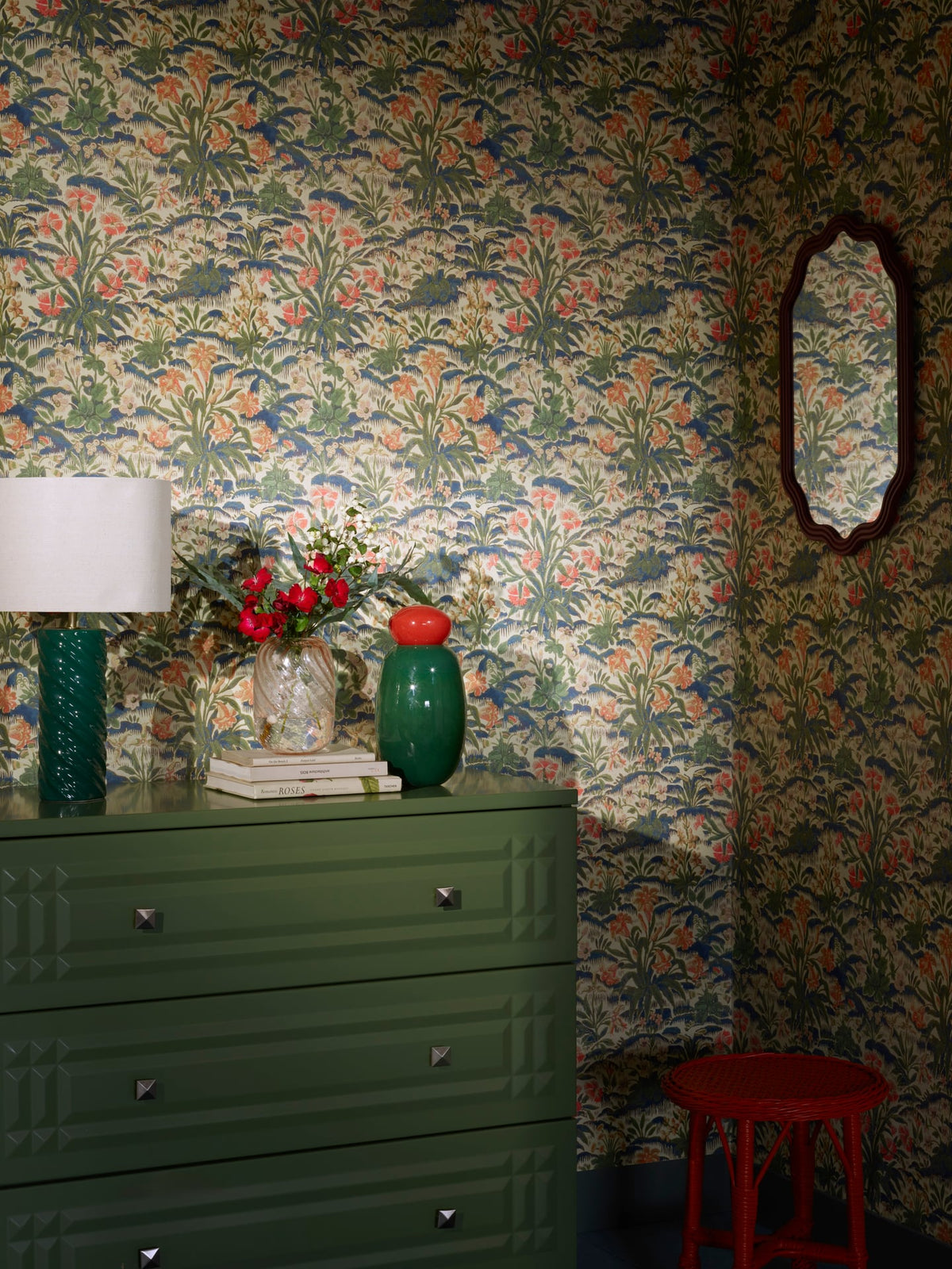 Fleurs de Guise Wallpaper by Pierre Frey shown in a room setting (view 1)