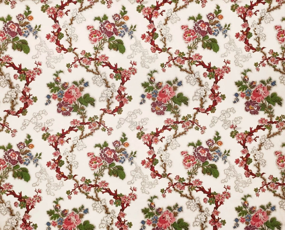 Fleurs de Pommiers Multi Creme fabric by Charles Burger